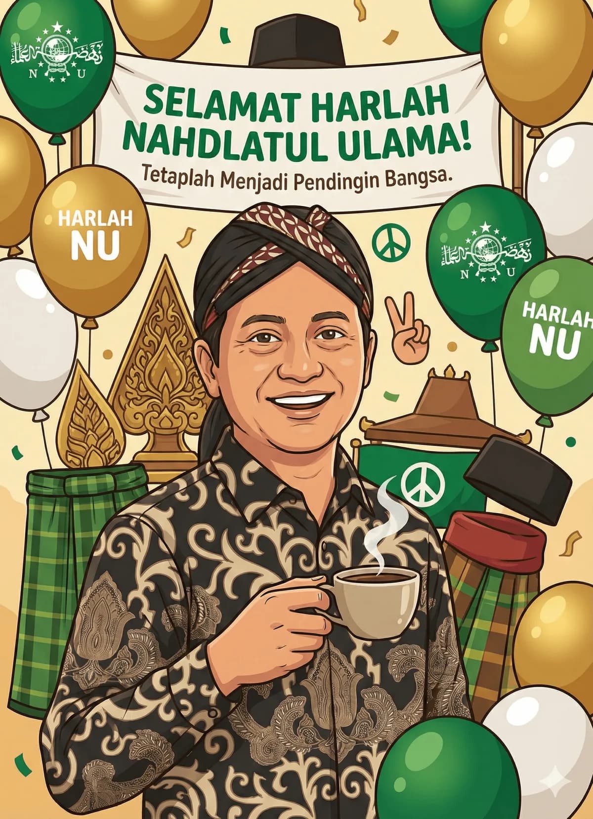 Resep Anti-Stress ala Nahdlatul Ulama: Banyakin Tawa, Kurangi Murka, dan Jangan Lupa Ngopi