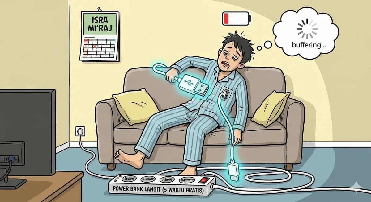 Baterai Hidup Sering Lowbat? Isra Mi'raj Mengingatkan Kita Punya 5 'Power Bank' Gratis Biar Hati Gak Gampang Drop