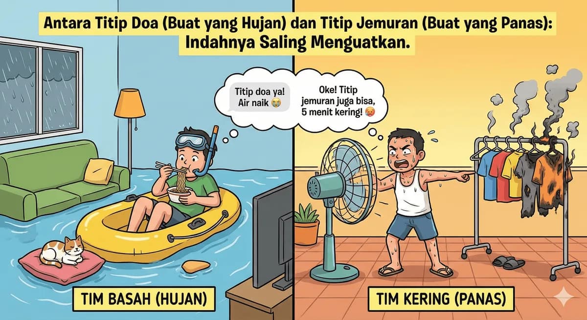 Antara Titip Doa (Buat yang Hujan) dan Titip Jemuran (Buat yang Panas): Indahnya Saling Menguatkan