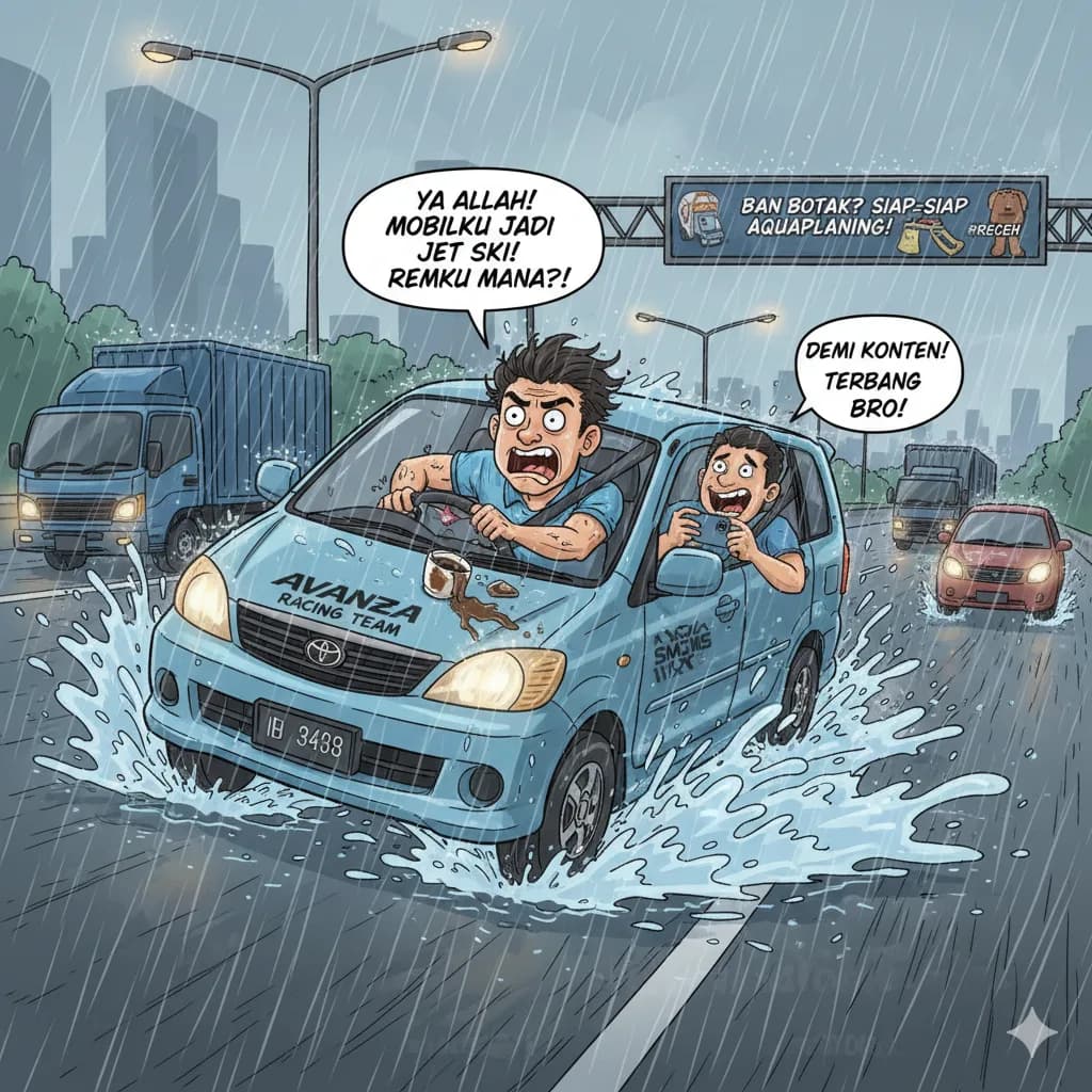 Panduan Aman Berkendara saat Hujan Lebat untuk Menghindari Aquaplaning: Jangan Sampai Mobilmu Jadi Jet Ski Dadakan!