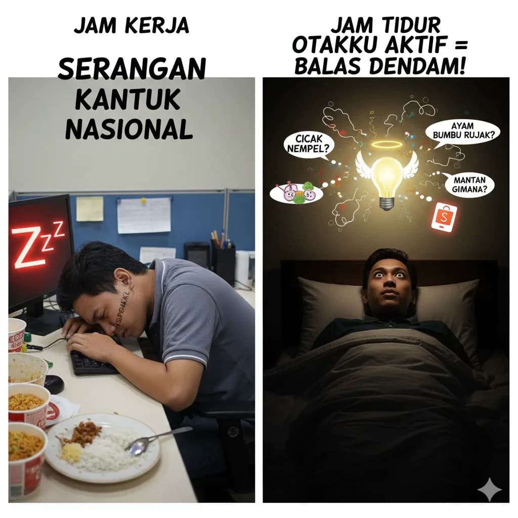 Misteri Kenapa Kita Selalu Ngantuk Pas Jam Kerja dan Segar Bugar Pas Jam Tidur (Sebuah Konspirasi Alam Semesta)