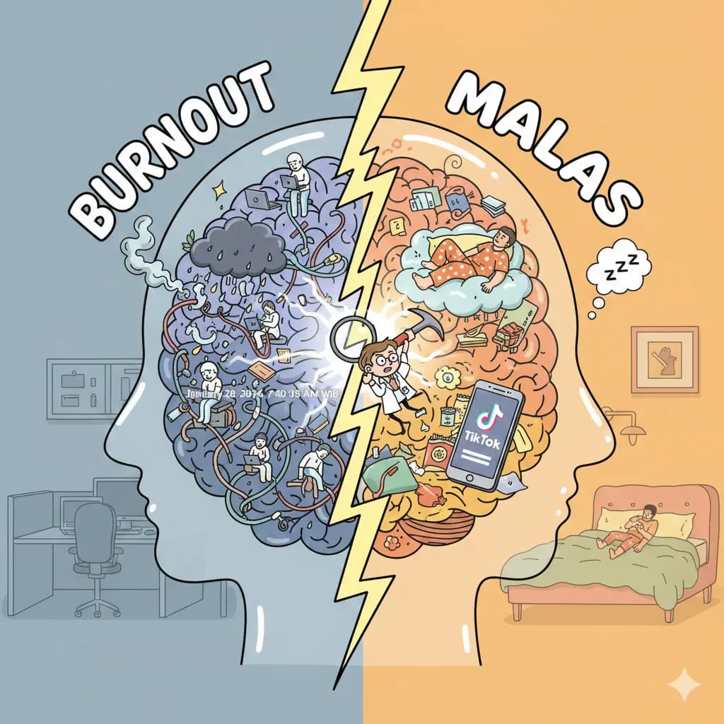 Burnout atau Cuma  Malas? Mari Kita Bedah Isi Otak Kamu