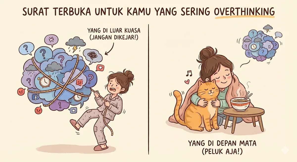 Surat Terbuka untuk Kamu yang Sering Overthinking: Lepaskan yang Di Luar Kuasa, Peluk yang Ada di Depan Mata