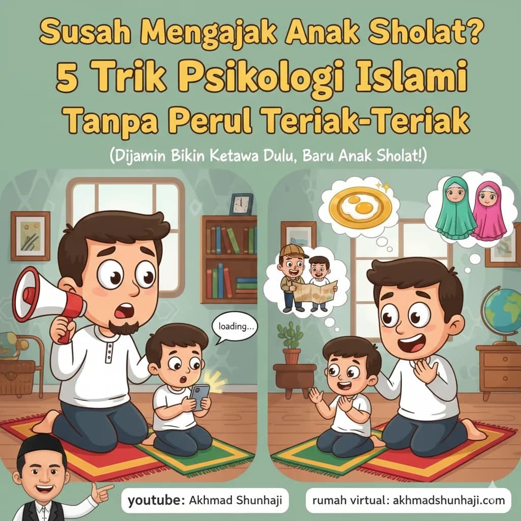 Susah Mengajak Anak Sholat? 5 Trik Psikologi Islami Tanpa Perlu Teriak-Teriak (Dijamin Bikin Ketawa Dulu, Baru Anak Sholat!)