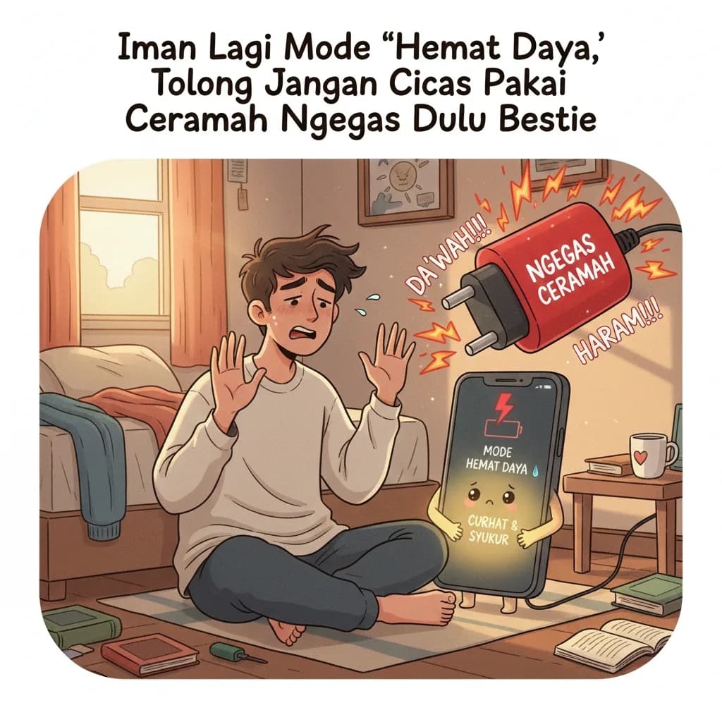 Iman Lagi Mode 'Hemat Daya', Tolong Jangan Dicas Pakai Ceramah Ngegas Dulu Bestie.