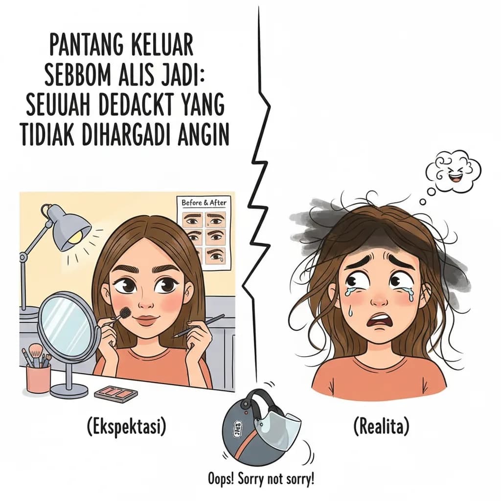 Pantang Keluar Sebelum Alis Jadi: Sebuah Dedikasi yang Tidak Dihargai Angin