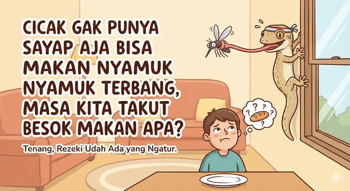Cicak Gak Punya Sayap Aja Bisa Makan Nyamuk Terbang, Masa Kita Takut Besok Makan Apa?