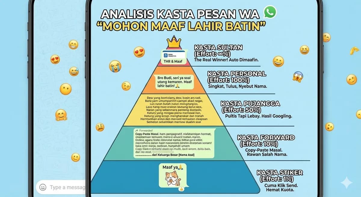 Analisis Kasta Pesan WA 'Mohon Maaf Lahir Batin': Dari yang Puitis Sampai yang Cuma Forward Stiker 