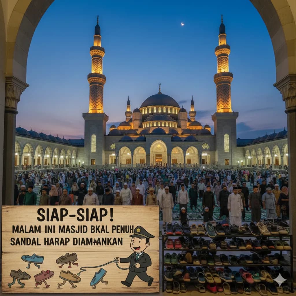 Siap-siap! Malam ini Masjid Bakal Penuh, Sandal Harap Diamankan 
