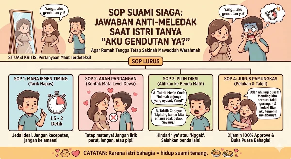 SOP Menjawab Pertanyaan "Aku Gendutan Ya?" Agar Rumah Tangga Tetap Sakinah Mawaddah Warahmah
