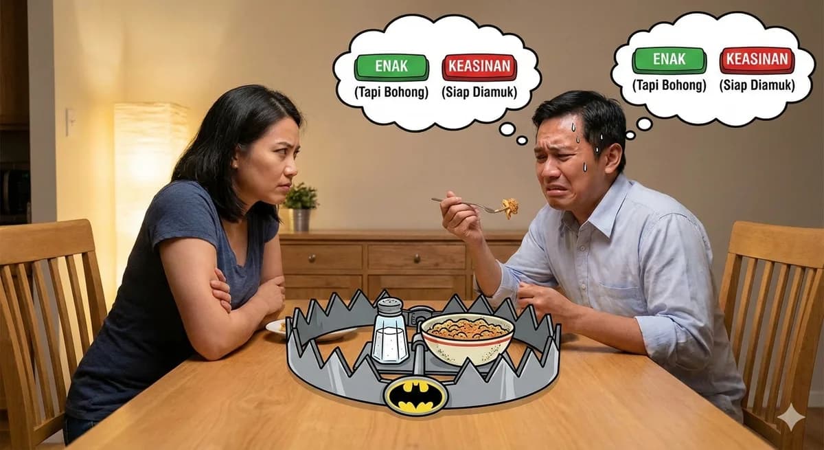 Jebakan Batman di Meja Makan: Ketika Suami Serba Salah Menilai Masakan Istri