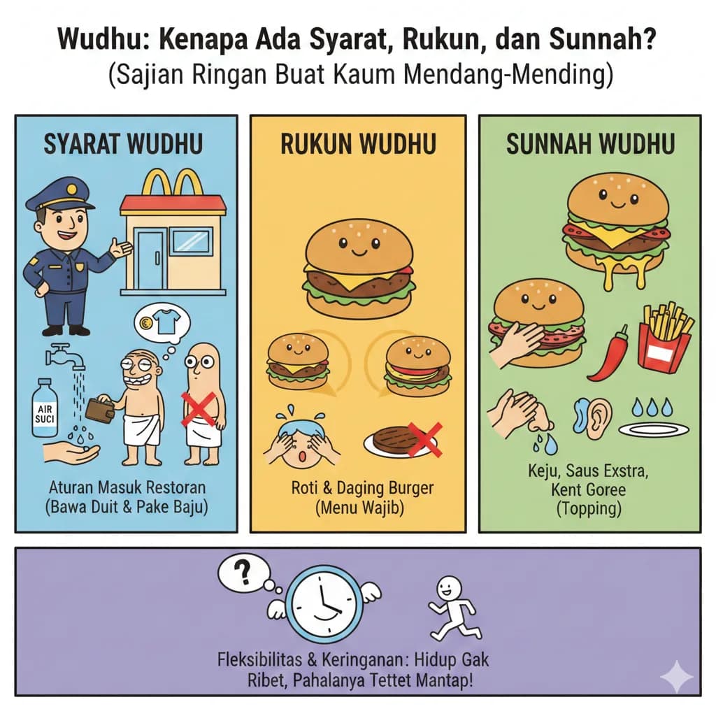 Wudhu: Kenapa Ada Syarat, Rukun, dan Sunnah? (Sajian Ringan Buat Kaum Mendang-Mending)