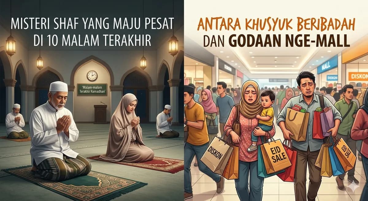 Misteri Shaf yang Maju Pesat di 10 Malam Terakhir: Antara Khusyuk Beribadah dan Godaan Nge-Mall