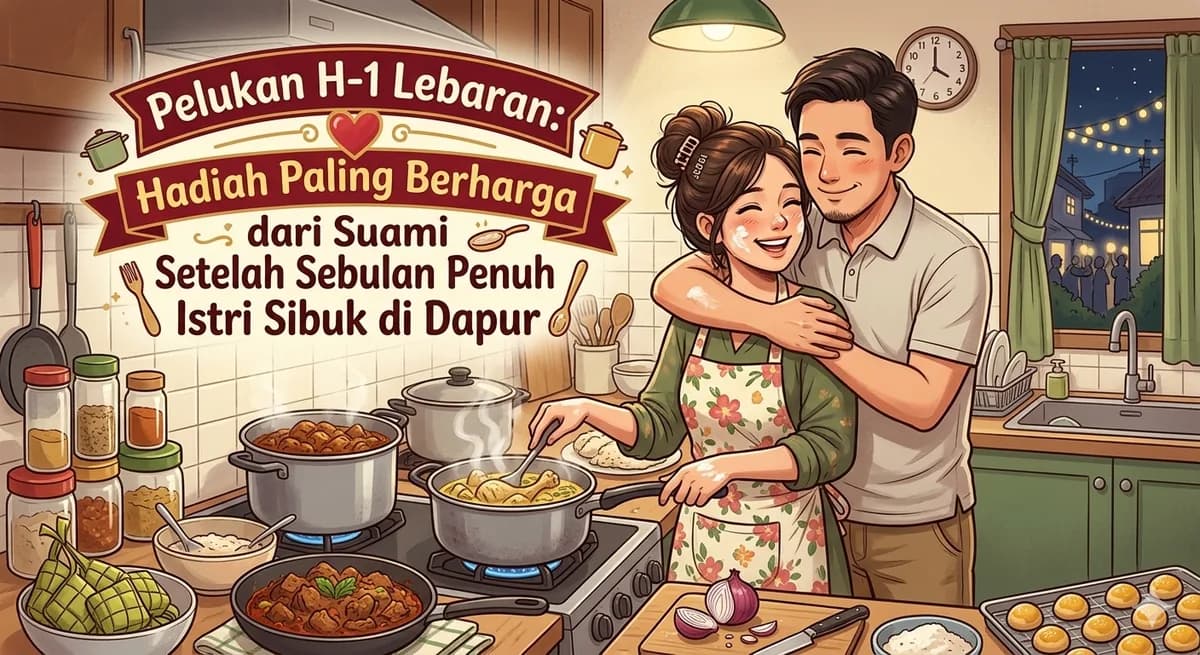 Pelukan H-1 Lebaran: Hadiah Paling Berharga dari Suami Setelah Sebulan Penuh Istri Sibuk di Dapur