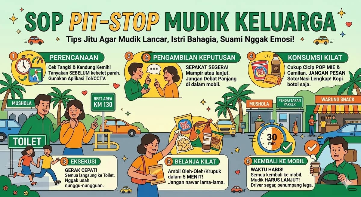 Debat Klasik Saat Mudik: Mampir Rest Area Sekarang atau Nanti Saja?