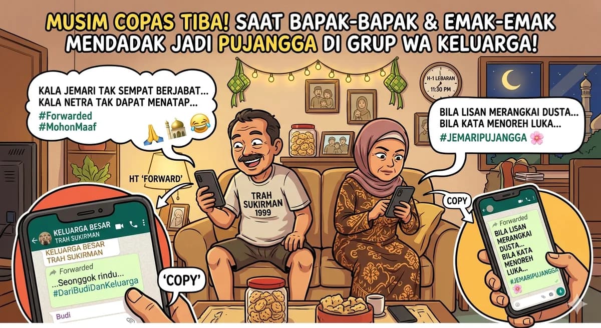 Musim Copas Tiba! Saat Bapak-Bapak dan Emak-Emak Mendadak Jadi Pujangga di Grup WA Keluarga