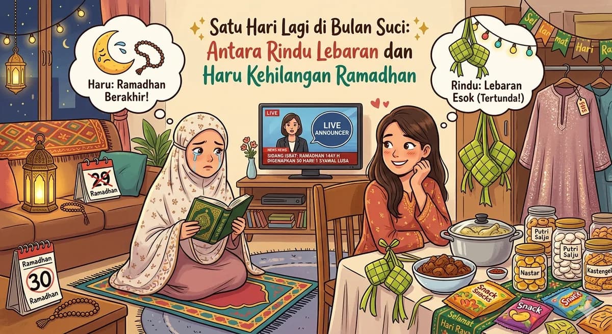 Satu Hari Lagi di Bulan Suci: Antara Rindu Lebaran dan Haru Kehilangan Ramadhan