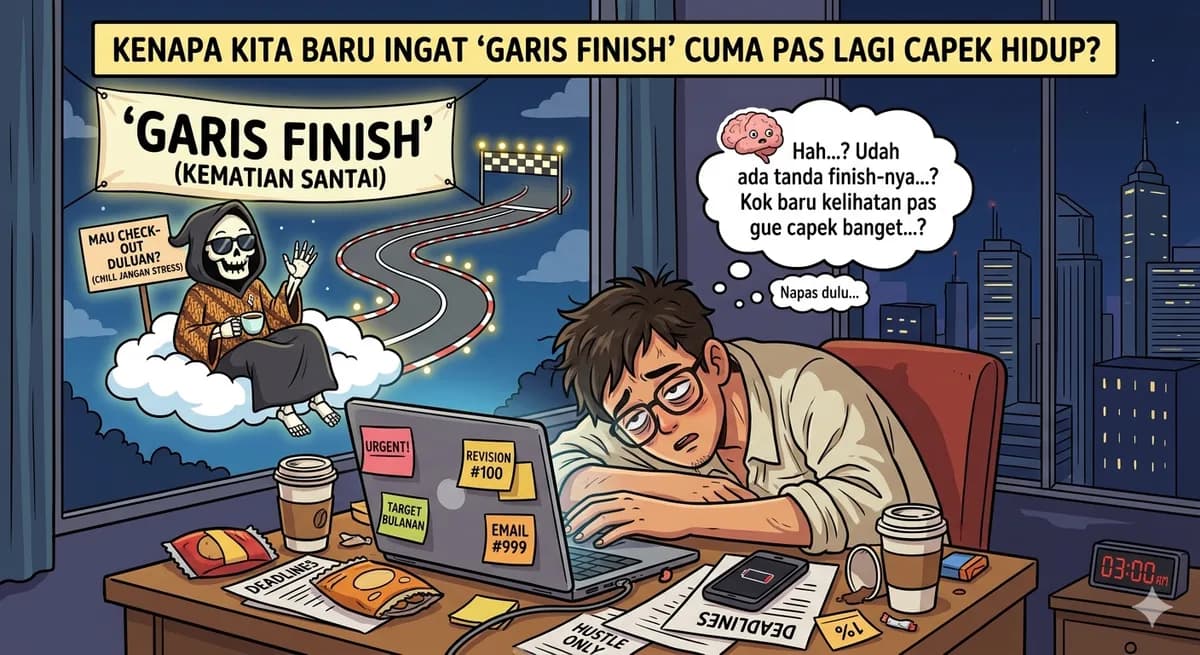 Kenapa Kita Baru Ingat 'Garis Finish' Cuma Pas Lagi Capek Hidup?
