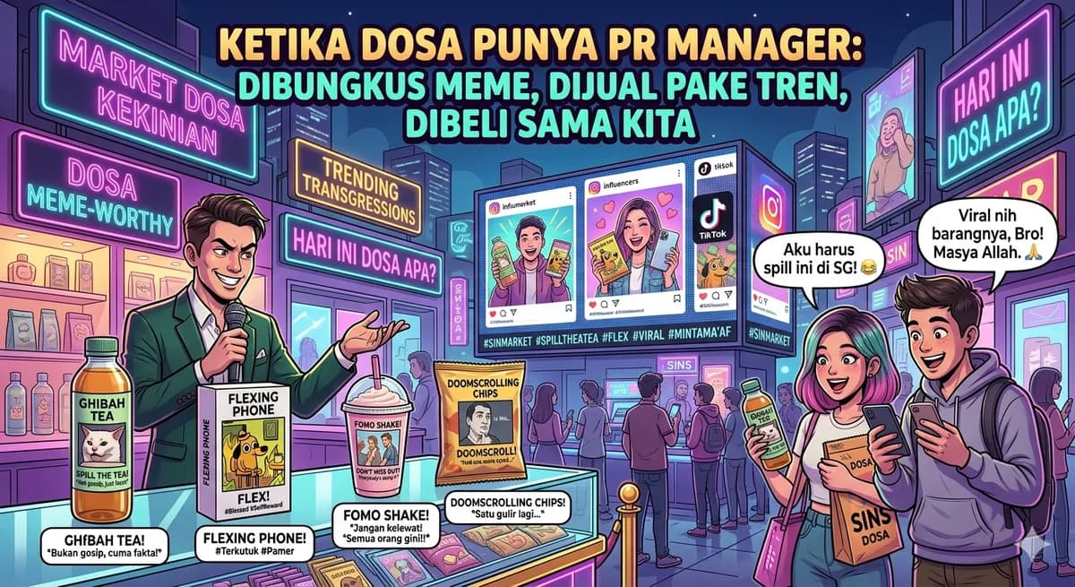 Ketika Dosa Punya PR Manager: Dibungkus Meme, Dijual Pake Tren, Dibeli Sama Kita