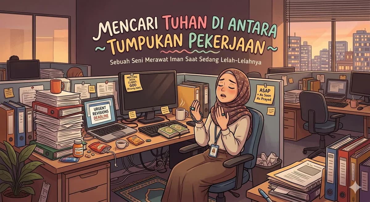 •	Mencari Tuhan di Antara Tumpukan Pekerjaan: Sebuah Seni Merawat Iman Saat Sedang Lelah-Lelahnya