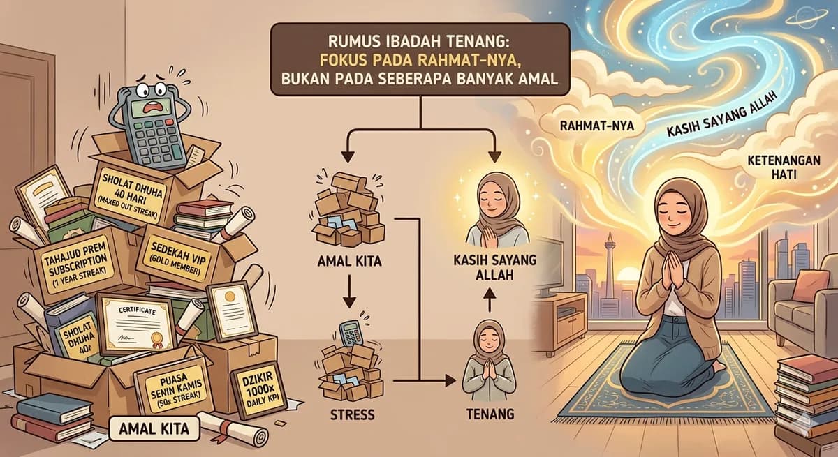 Rumus Ibadah Tenang: Fokus pada Rahmat-Nya, Bukan pada Seberapa Banyak Amal Kita