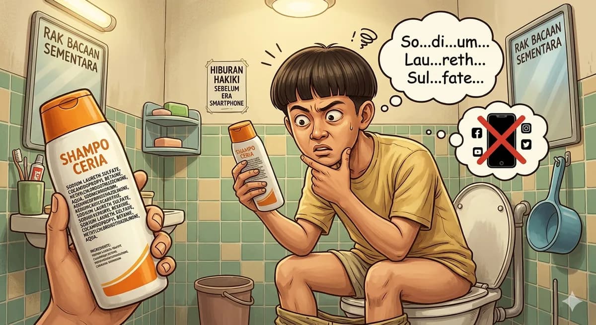 Membaca Komposisi Botol Sampo: Hiburan Hakiki Sebelum Era Smartphone