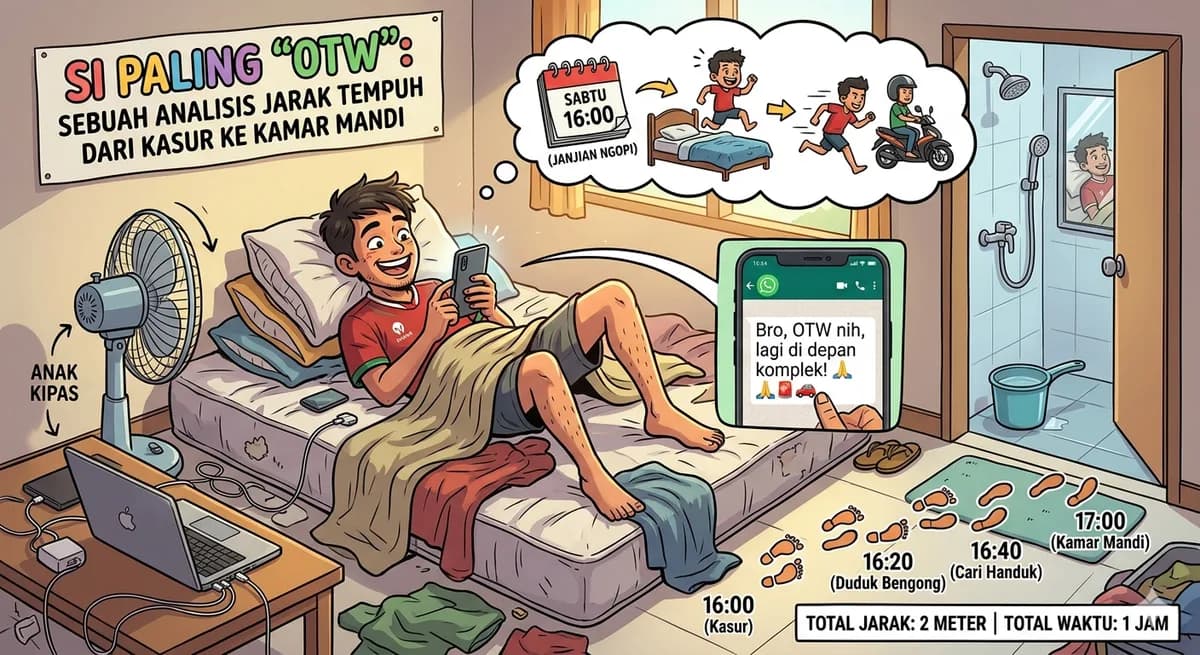 Si Paling "OTW": Sebuah Analisis Jarak Tempuh dari Kasur ke Kamar Mandi