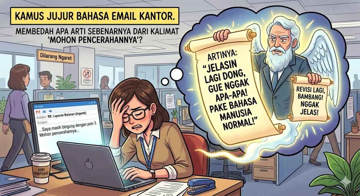 Kamus Jujur Bahasa Email Kantor: Apa Arti Sebenarnya dari Kalimat "Mohon Pencerahannya"?