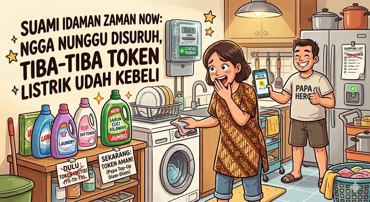 Suami Idaman Zaman Now: Nggak Nunggu Disuruh, Tiba-Tiba Token Listrik Udah Kebeli