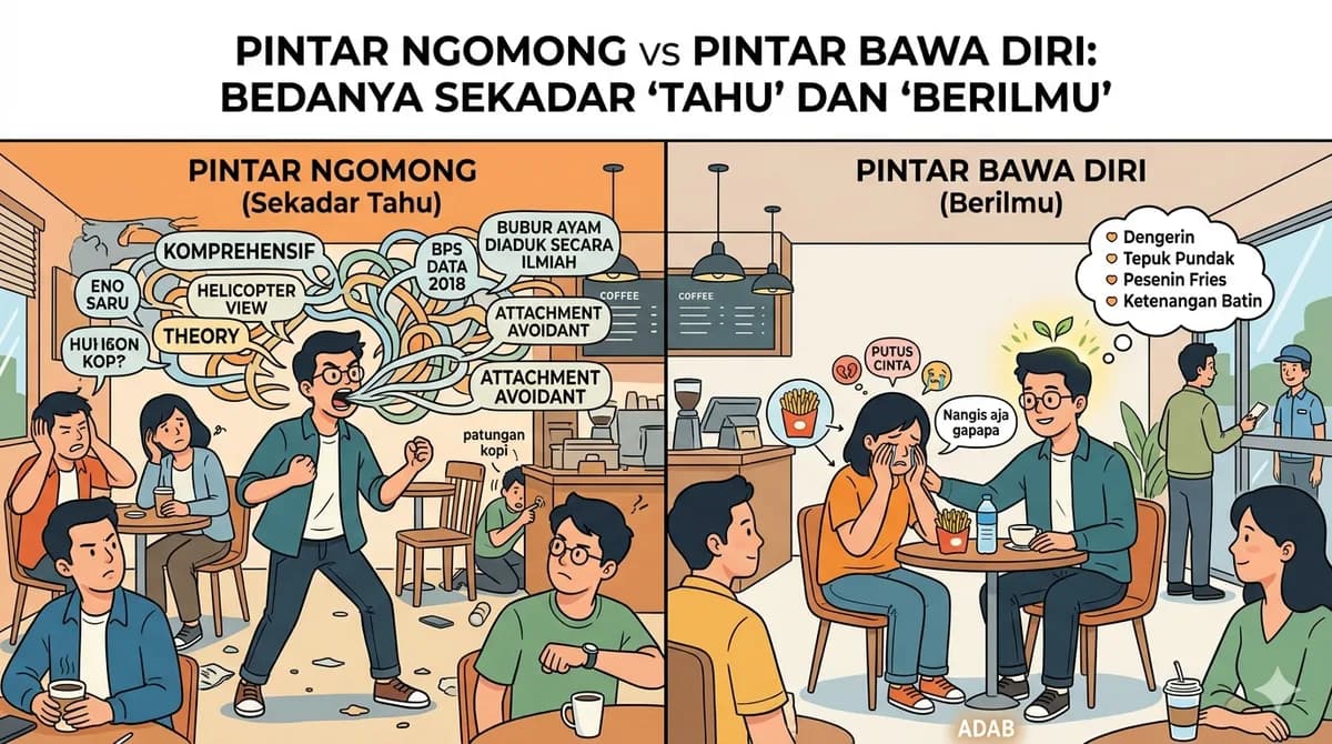 Pintar Ngomong vs Pintar Bawa Diri: Bedanya Sekadar "Tahu" dan "Berilmu"