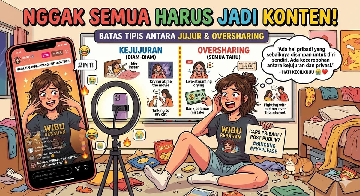 Nggak Semua Harus Jadi Konten: Batas Tipis Antara Jujur dan Oversharing