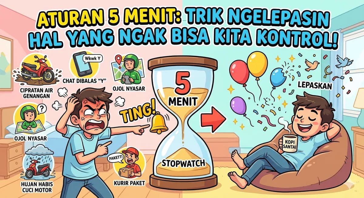 Aturan 5 Menit: Trik Ngelepasin Hal yang Nggak Bisa Kita Kontrol