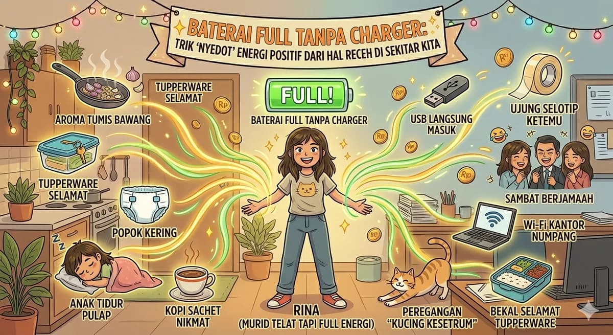 Baterai Full Tanpa Charger: Trik "Nyedot" Energi Positif dari Hal Receh di Sekitar Kita