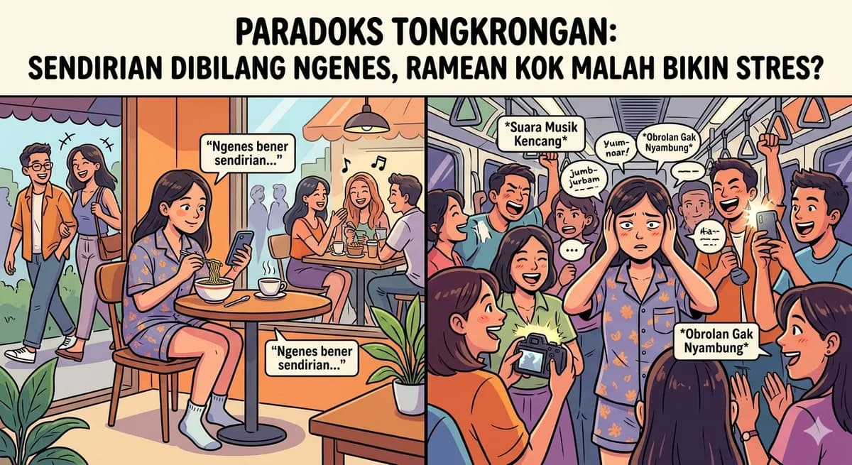 Paradoks Tongkrongan: Sendirian Dibilang Ngenes, Ramean Kok Malah Bikin Stres?