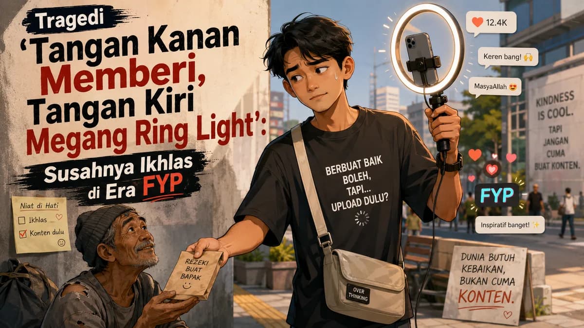 Tragedi "Tangan Kanan Memberi, Tangan Kiri Megang Ring Light": Susahnya Ikhlas di Era FYP