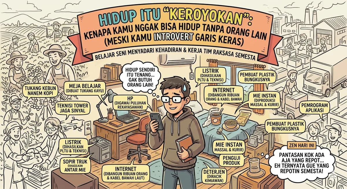 Hidup Itu "Keroyokan": Kenapa Kamu Nggak Bisa Hidup Tanpa Orang Lain (Meski Kamu Introvert Garis Keras)