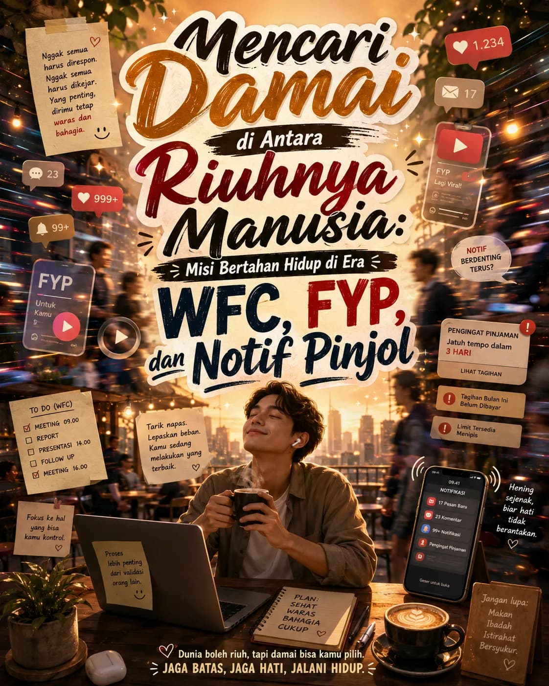 Mencari Damai di Antara Riuhnya Manusia: Misi Bertahan Hidup di Era WFC, FYP, dan Notif Pinjol