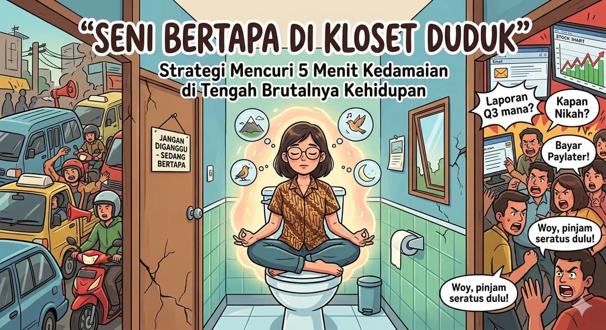 Seni Bertapa di Kloset Duduk: Strategi Mencuri 5 Menit Kedamaian di Tengah Brutalnya Kehidupan