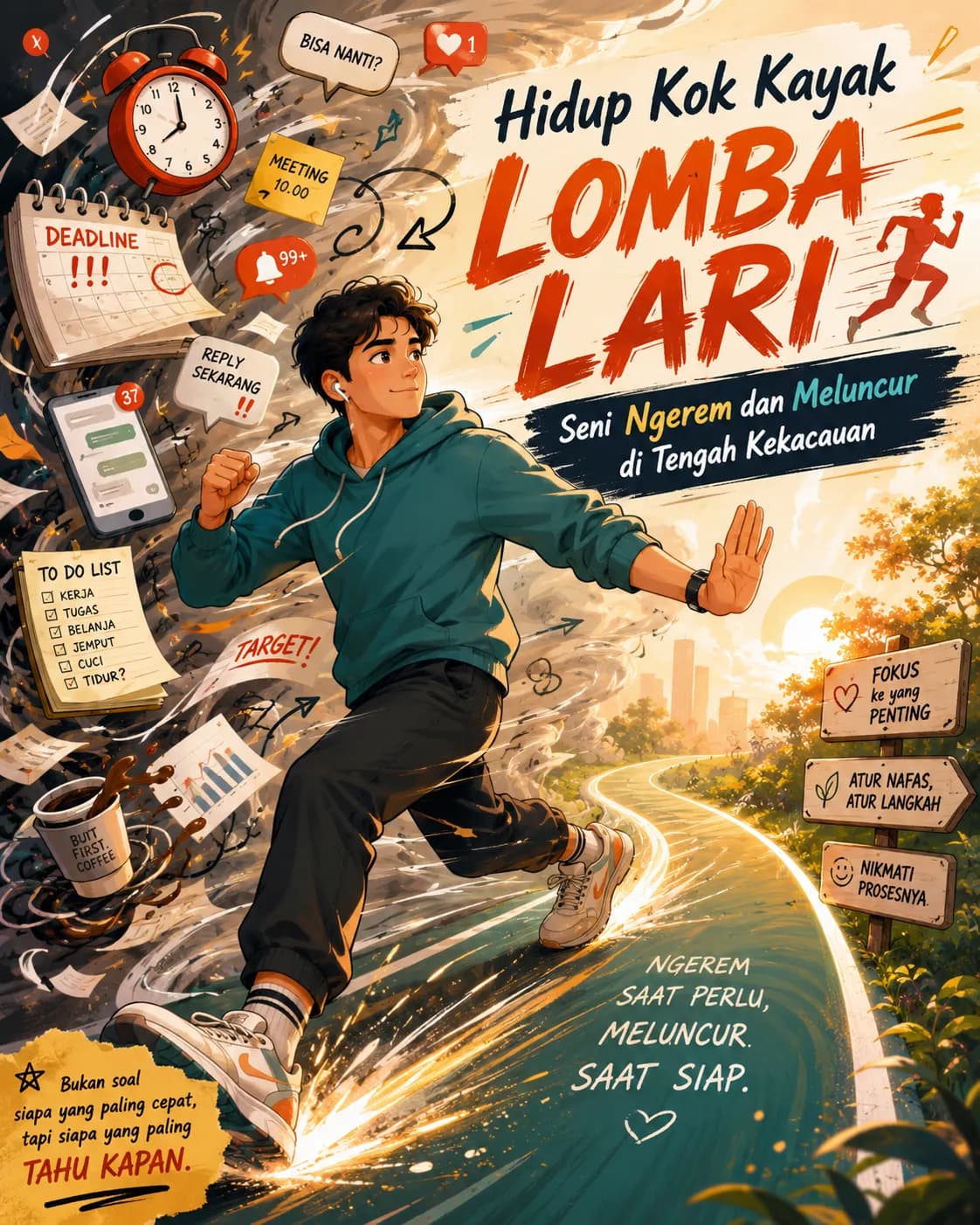Hidup Kok Kayak Lomba Lari: Seni Ngerem dan Meluncur di Tengah Kekacauan