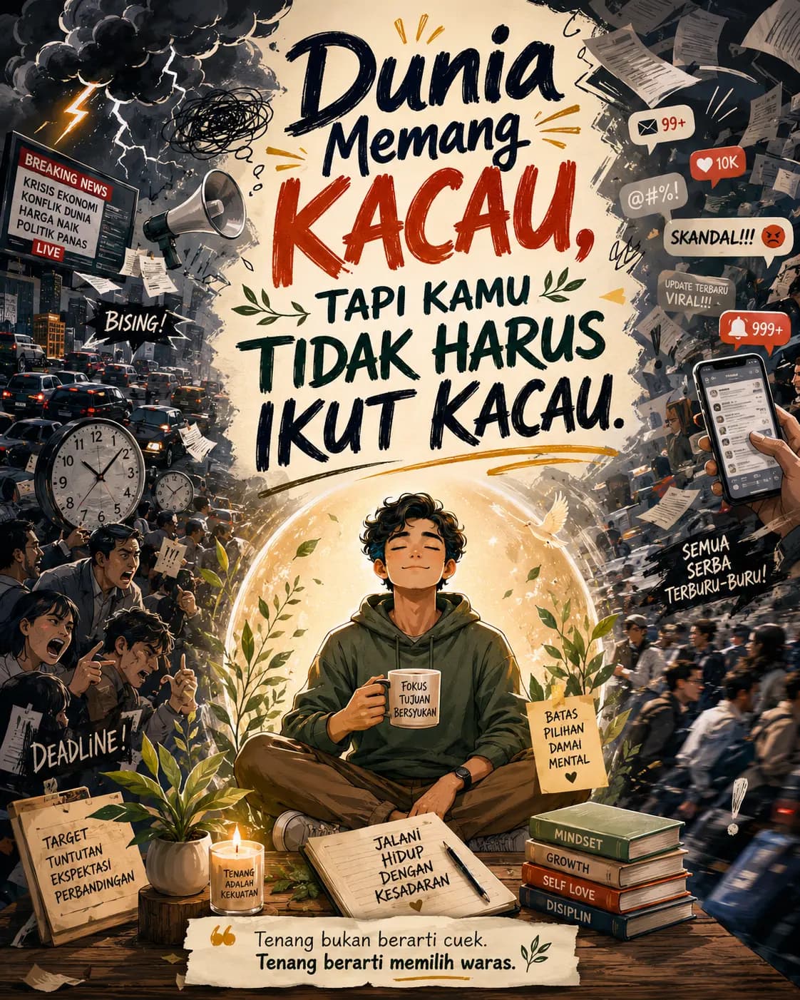 Dunia Memang Kacau, Tapi Kamu Tidak Harus Ikut Kacau.