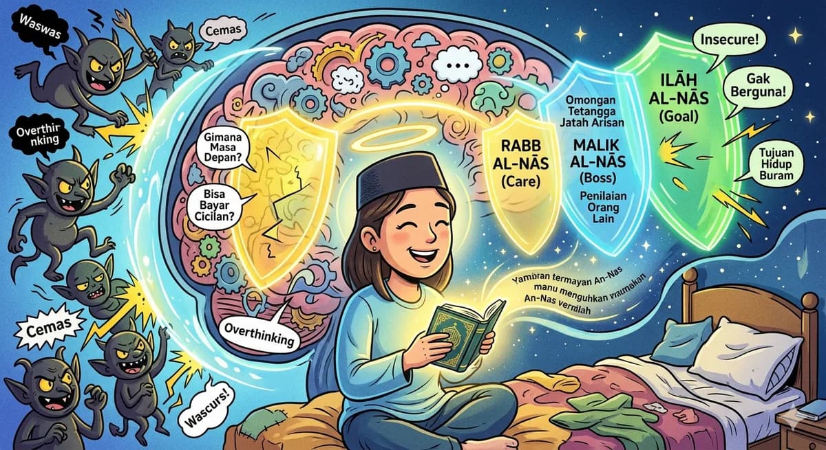 Pertahanan Tiga Lapis: Cara Surat An-Nas Menyembuhkan Overthinking yang Merusak Pikiran