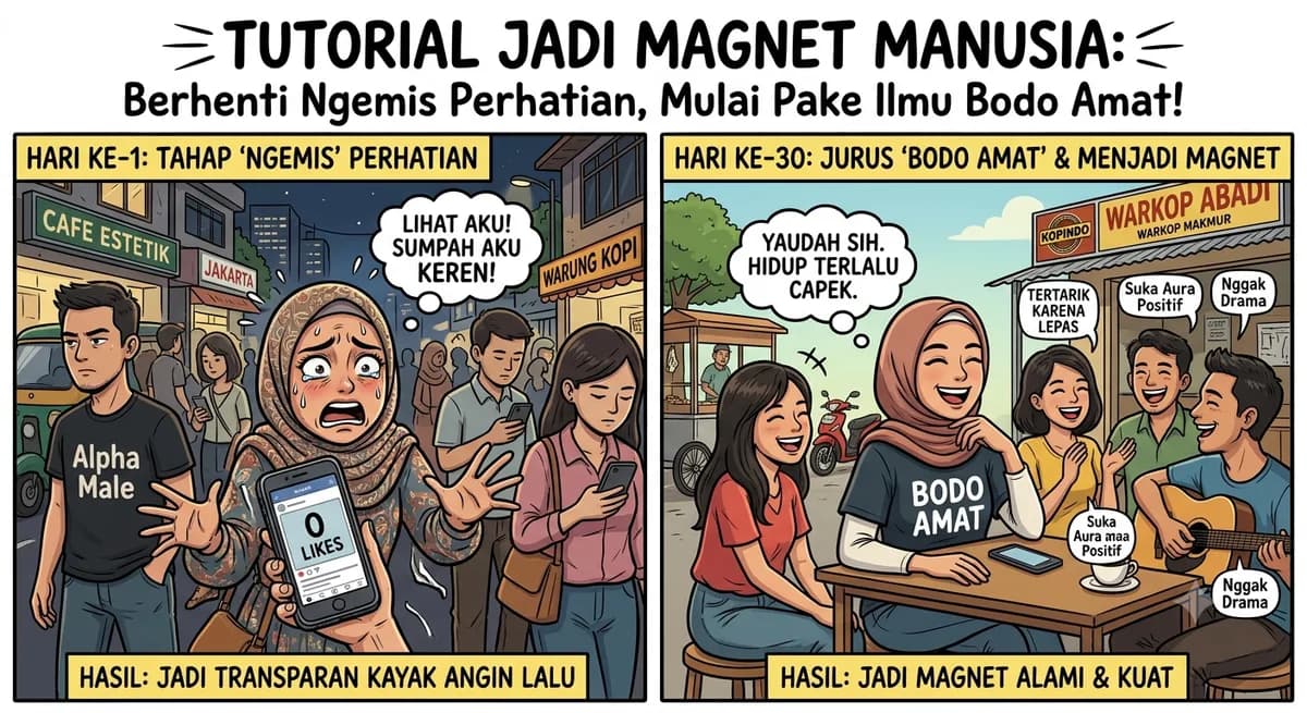 Tutorial Jadi Magnet Manusia: Berhenti Ngemis Perhatian, Mulai Pake Ilmu Bodo Amat!