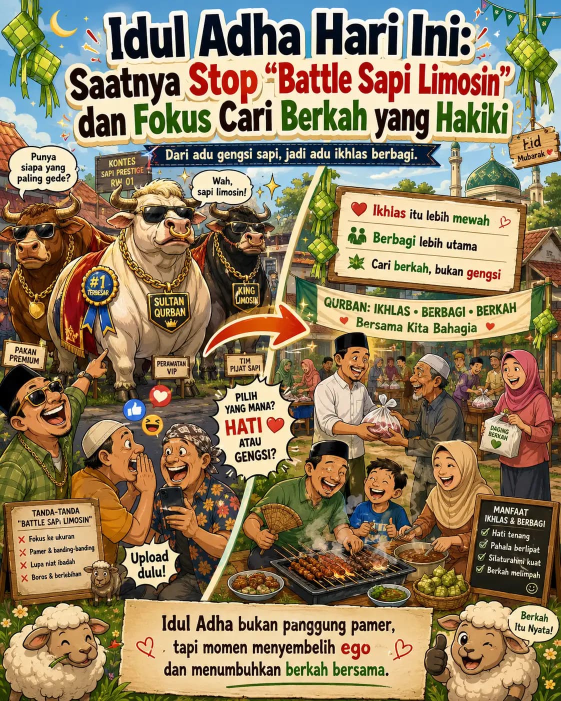 Idul Adha Hari Ini: Saatnya Stop "Battle Sapi Limosin" dan Fokus Cari Berkah yang Hakiki