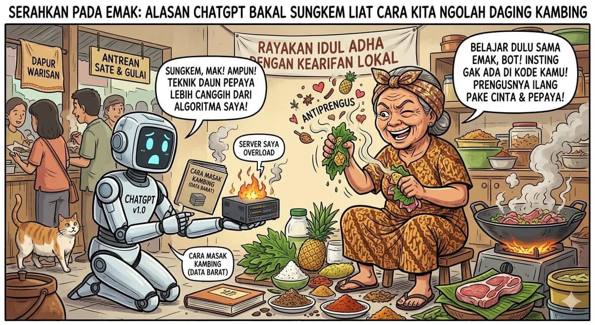 Serahkan Pada Emak: Alasan ChatGPT Bakal Sungkem Liat Cara Kita Ngolah Daging Kambing