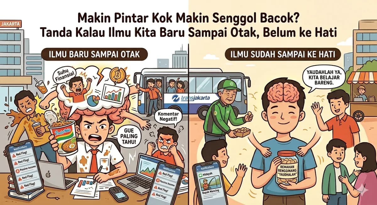 Makin Pintar Kok Makin Senggol Bacok? Tanda Kalau Ilmu Kita Baru Sampai Otak, Belum ke Hati
