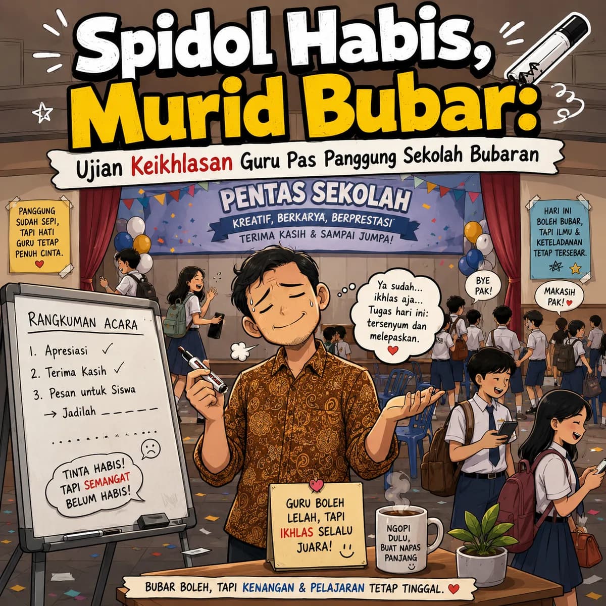 Spidol Habis, Murid Bubar: Ujian Keikhlasan Guru Pas Panggung Sekolah Bubaran