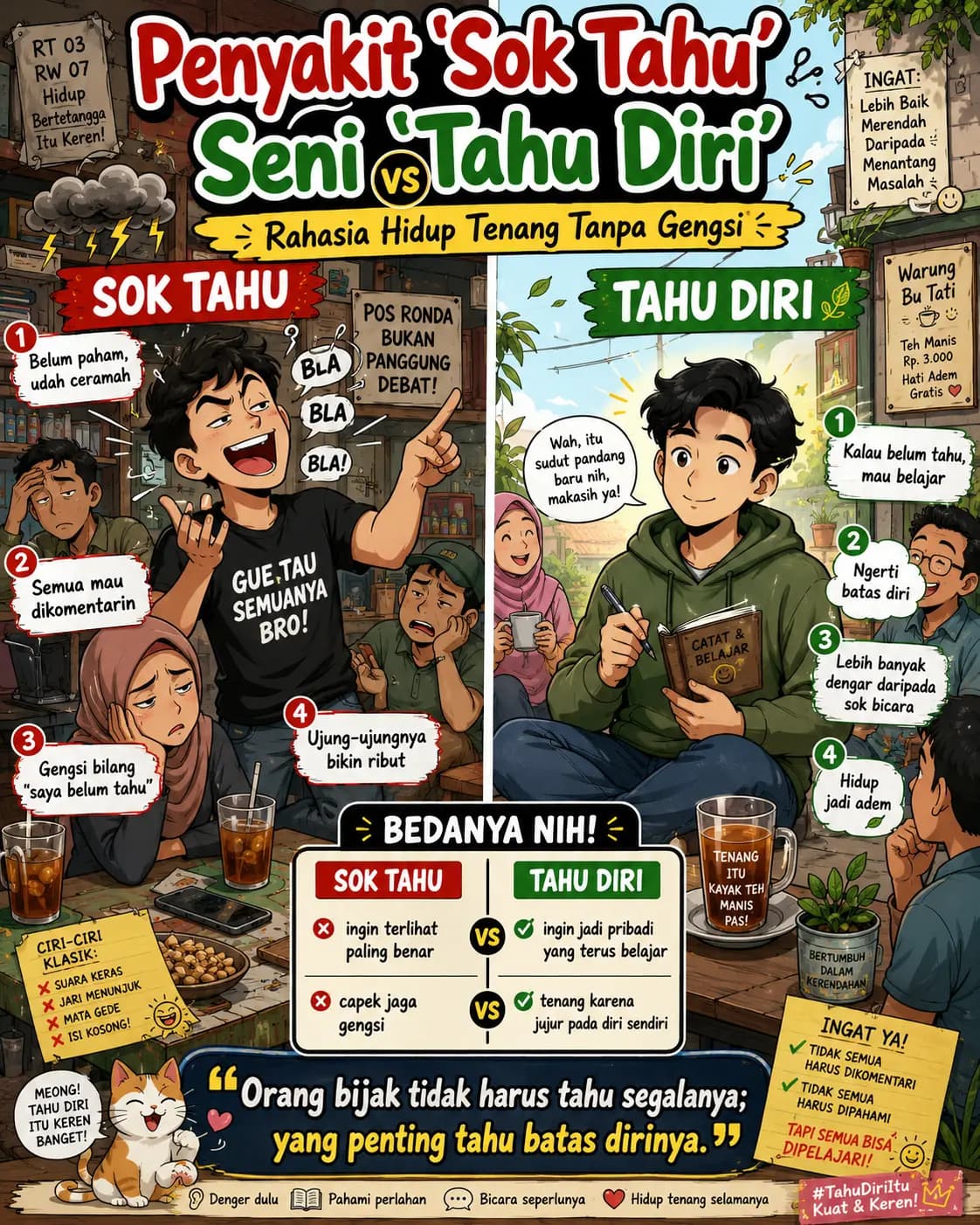 Penyakit "Sok Tahu" vs Seni "Tahu Diri": Rahasia Hidup Tenang Tanpa Gengsi