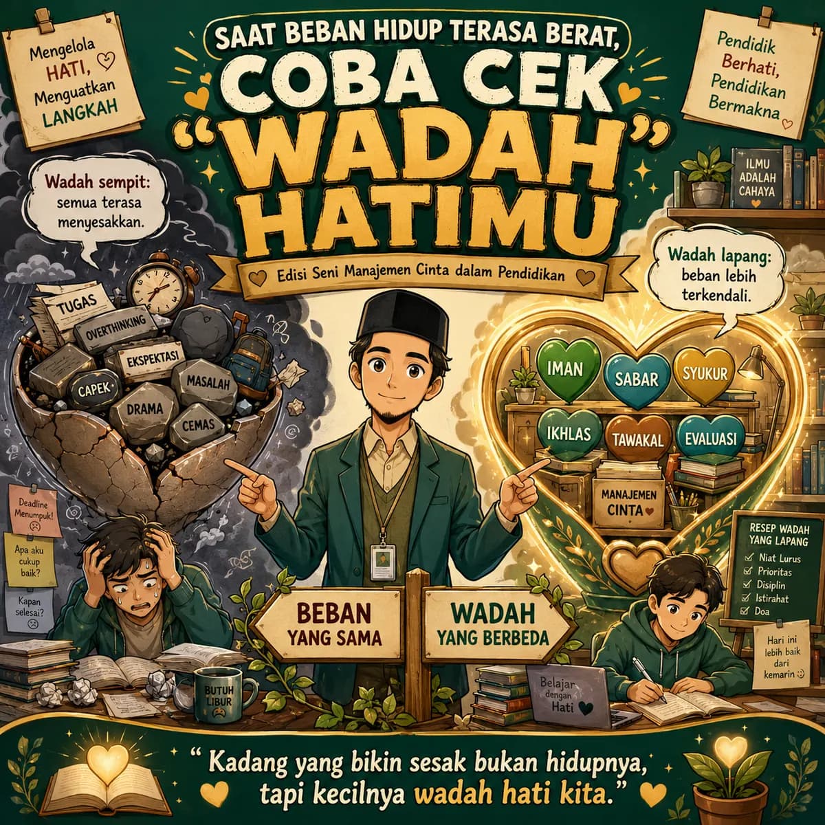 Saat Beban Hidup Terasa Berat, Coba Cek "Wadah" Hatimu (Edisi Seni Manajemen Cinta dalam Pendidikan)