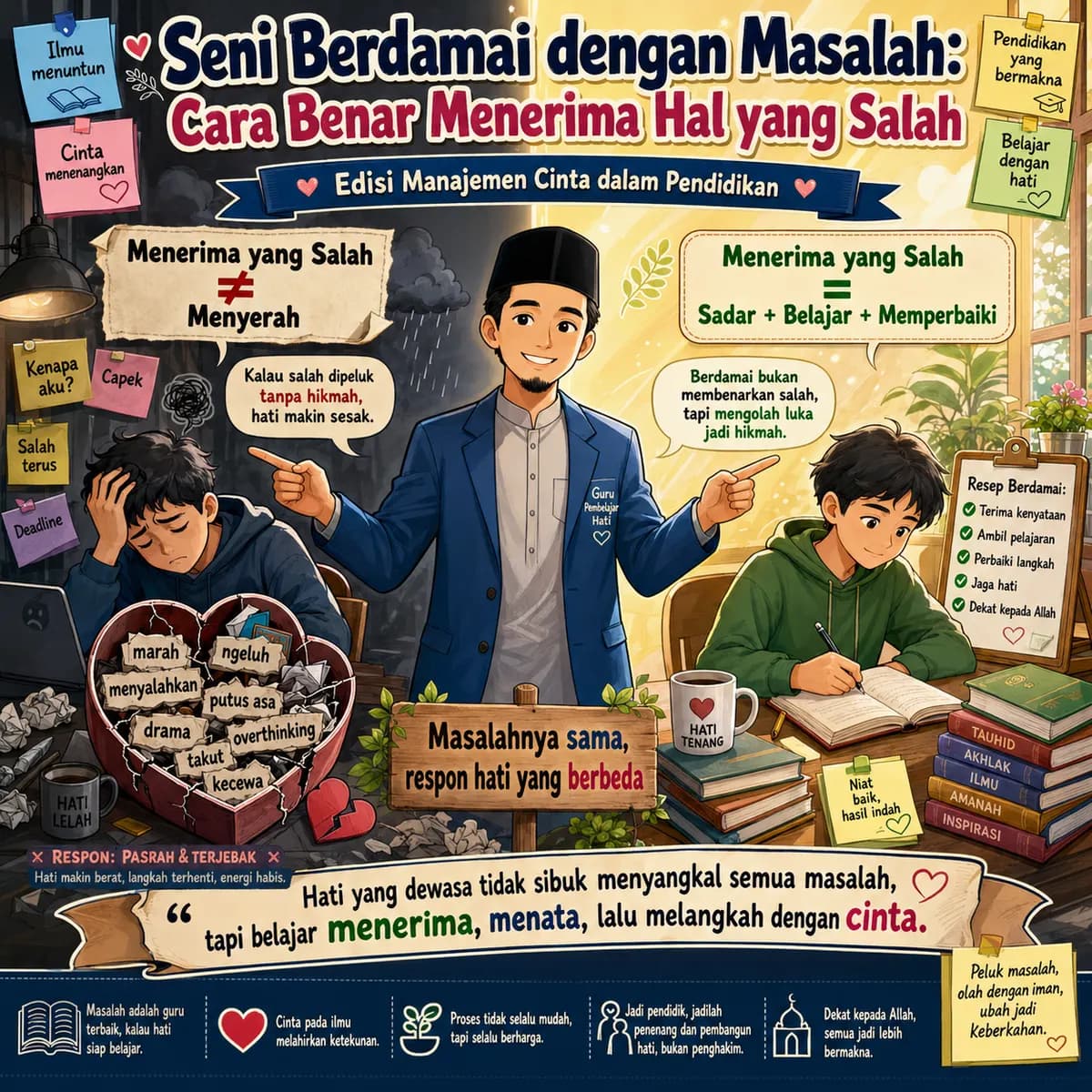 Seni Berdamai dengan Masalah: Cara Benar Menerima Hal yang Salah (Edisi Manajemen Cinta dalam Pendidikan)