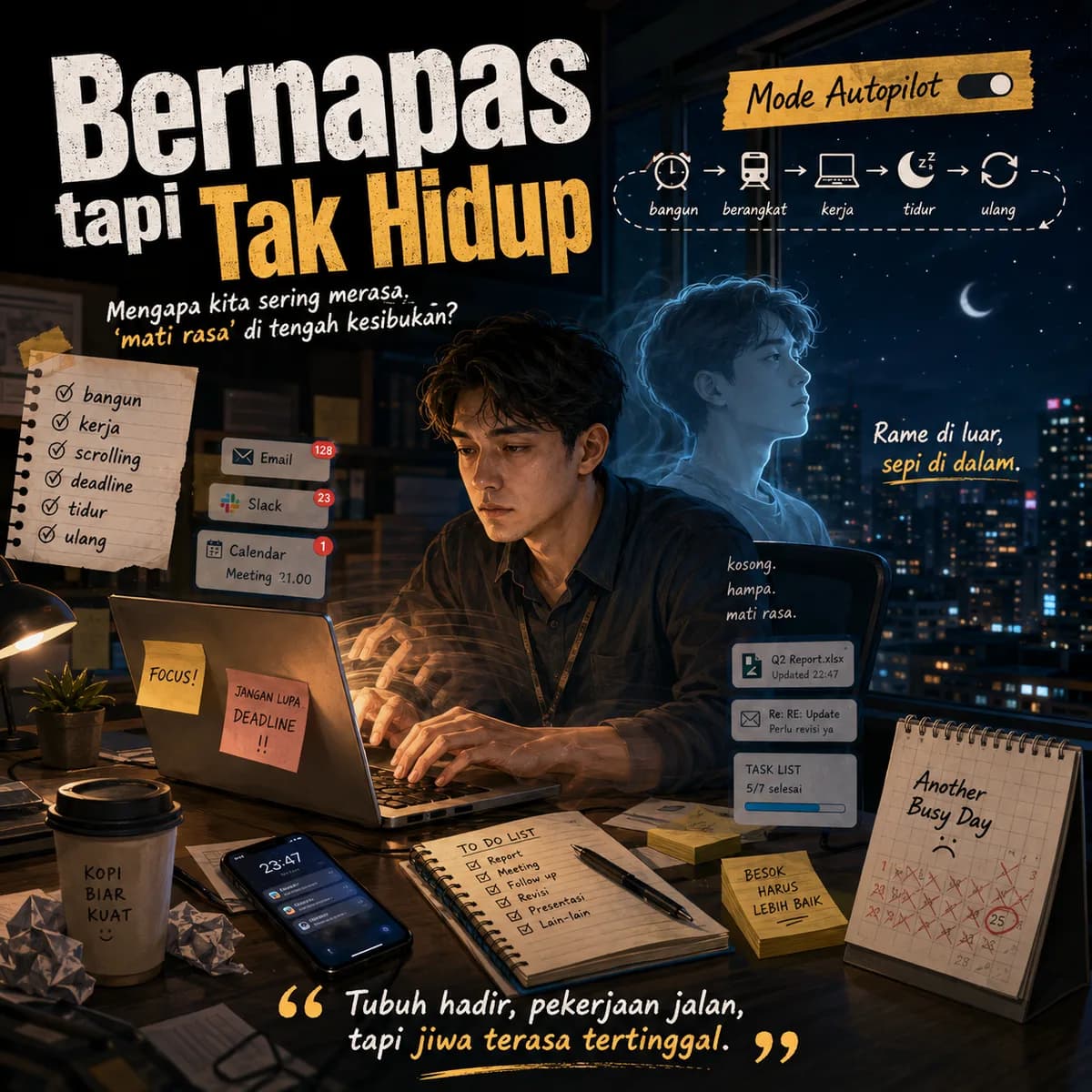 Bernapas tapi Tak Hidup: Mengapa Kita Sering Merasa "Mati Rasa" di Tengah Kesibukan?